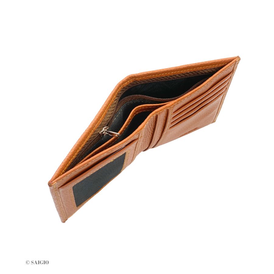 Bóp Đứng Nam Cao Cấp, Da Bò PEBBLED 2 Mềm Mại, Mỏng Nhẹ, Phong Cách Hiện Đại - Cá Tính, Size Lớn, Dáng Đứng - Gập 2, Nhiều Ngăn Để Tiền Và Giấy Tờ Tiện Dụng