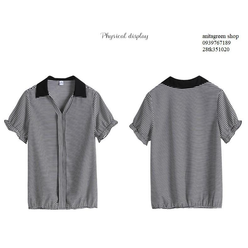 Tk351020-áo kiểu sọc ngang cá tính