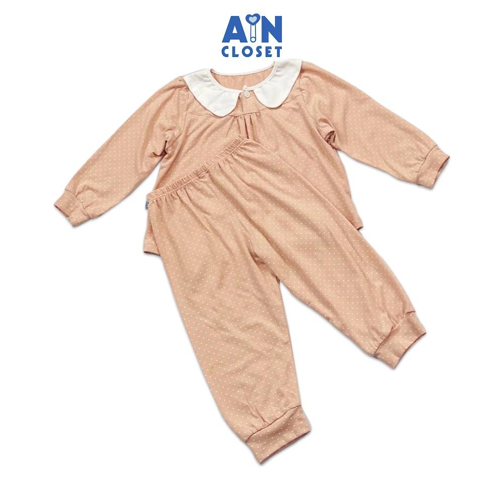 Bộ quần áo dài bé gái họa tiết Bi Nhí hồng ruốc thun cotton - AICDBGJUIKCF - AIN Closet