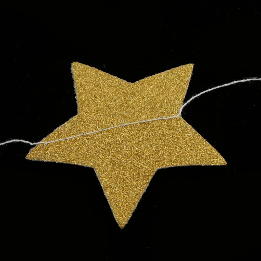 Golden Glitter Star Bunting Banner Garland Party Outdoor Decor