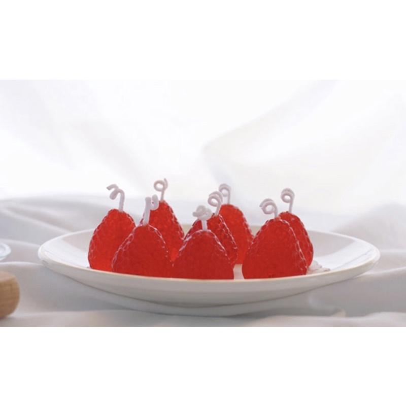 Nến Thơm Quả Dâu Tây Size Mini Thạch Jelly Không Khói, Phụ Kiện Decor Chụp Ảnh - Dory Lab