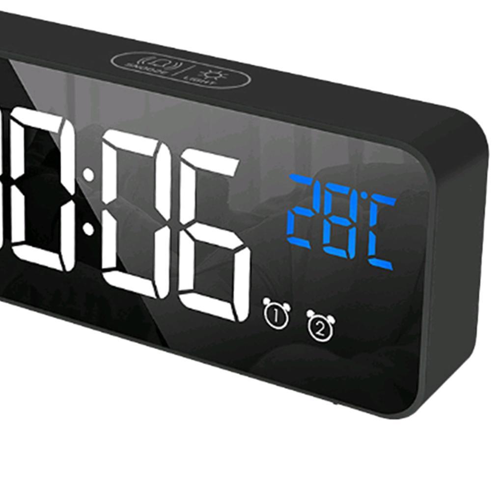 Digital Bedside Clock Mirror Alarm Clock School  A