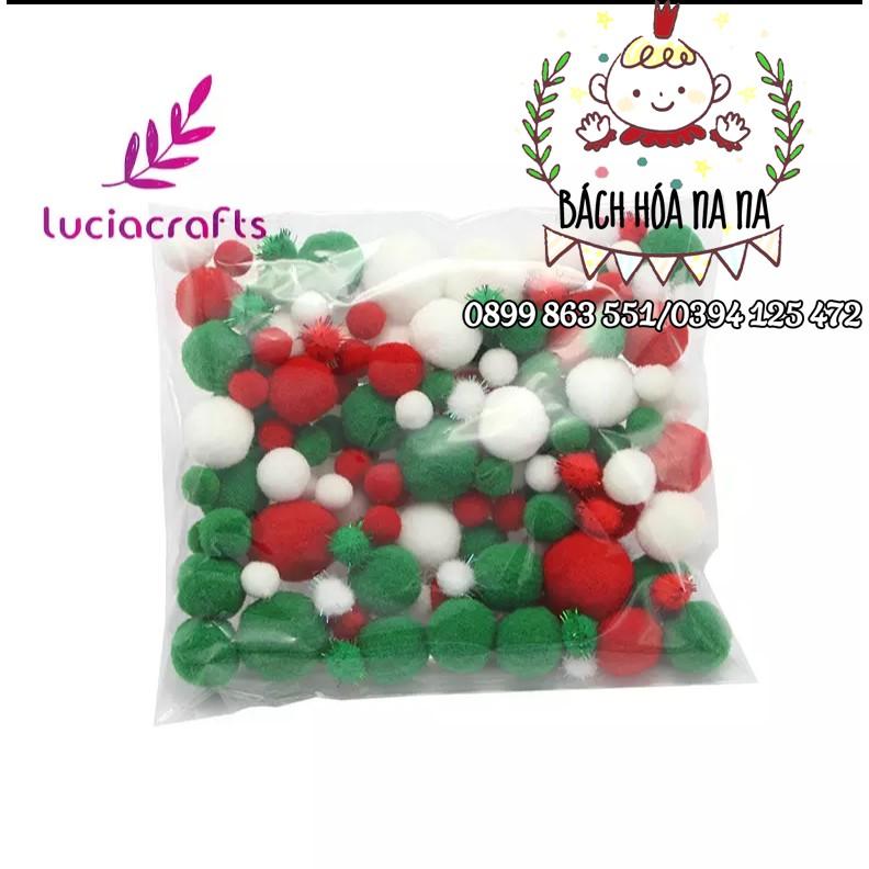 Pompom hỗn hợp nhiều màu nhiều size - pom pom trang trí-handmade shop