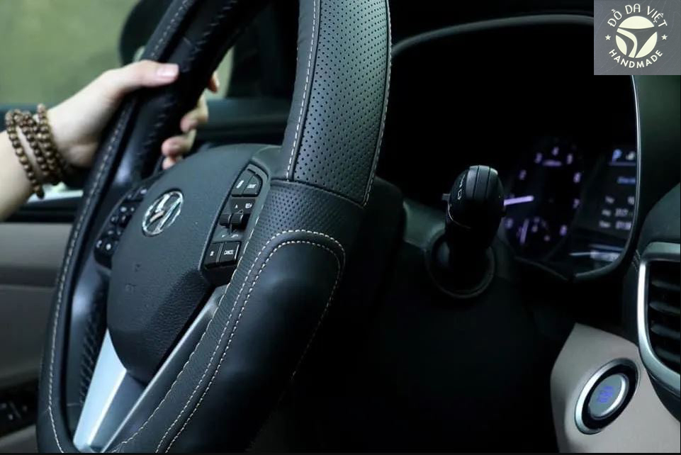 BỌC VÔ LĂNG Ô TÔ BẰNG DA CỪU 100%, DẠNG TRÒN SIZE 38 - CHÍNH HÃNG ĐỒ DA VIỆT bảo hành 3 năm