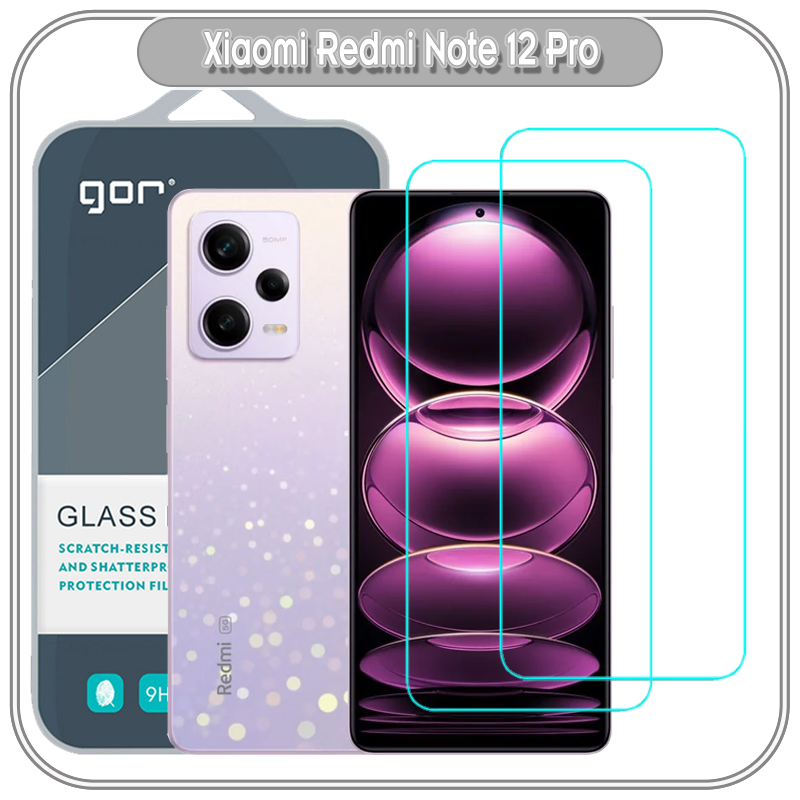 Bộ 2 miếng kính cường lực Gor trong suốt cho Xiaomi Redmi Note 12 Pro - hàng nhập khẩu