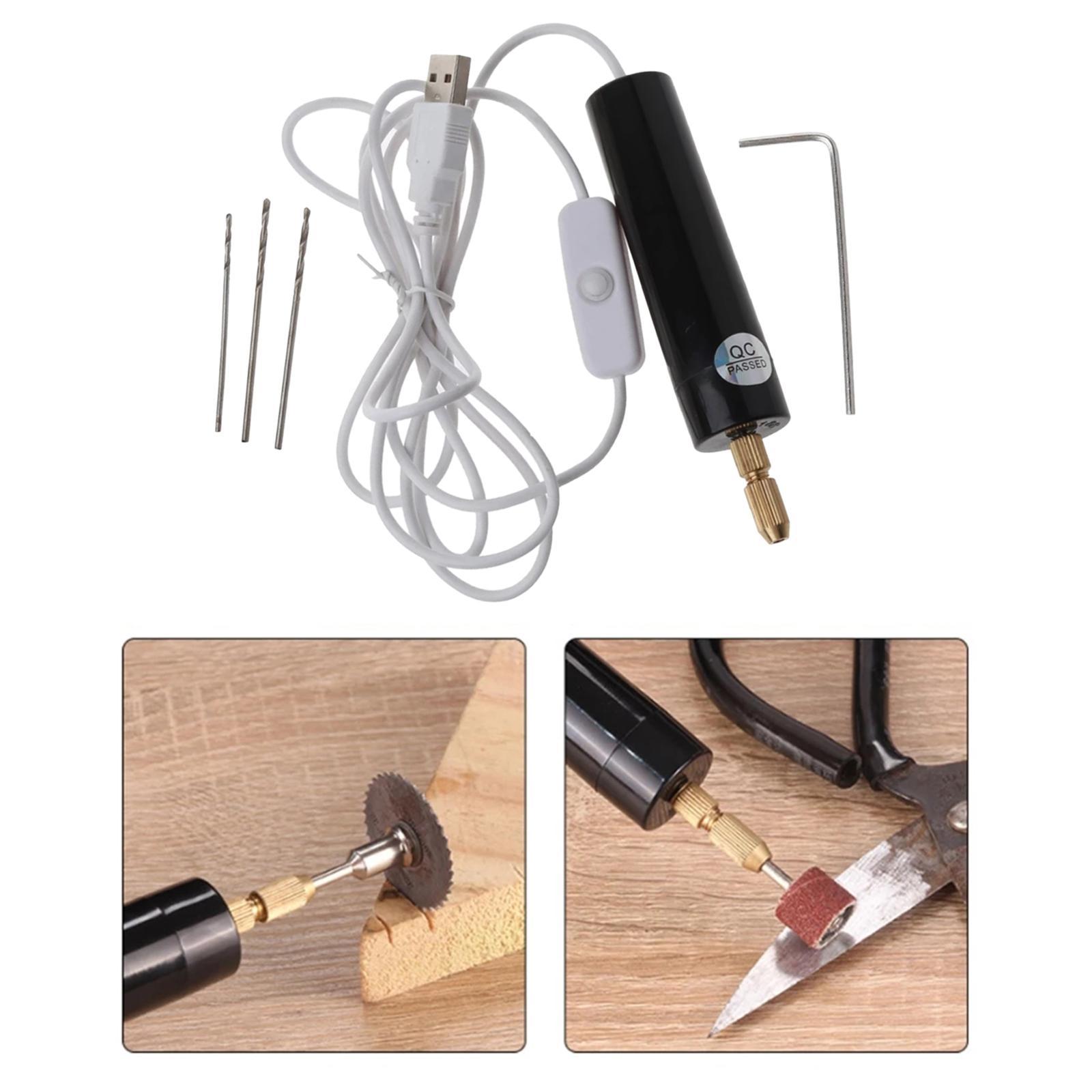 Mini Hand Drill for Art and Craft,Mini Electric Drill Set 0.8-1.2 mm Pin Vise Hand Drill with Drill Bits and Wrench DIY Jewelry Pendant Crafts Making