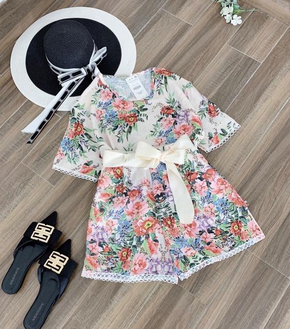 Set bộ nữ hoa nơ eo xinh yêu