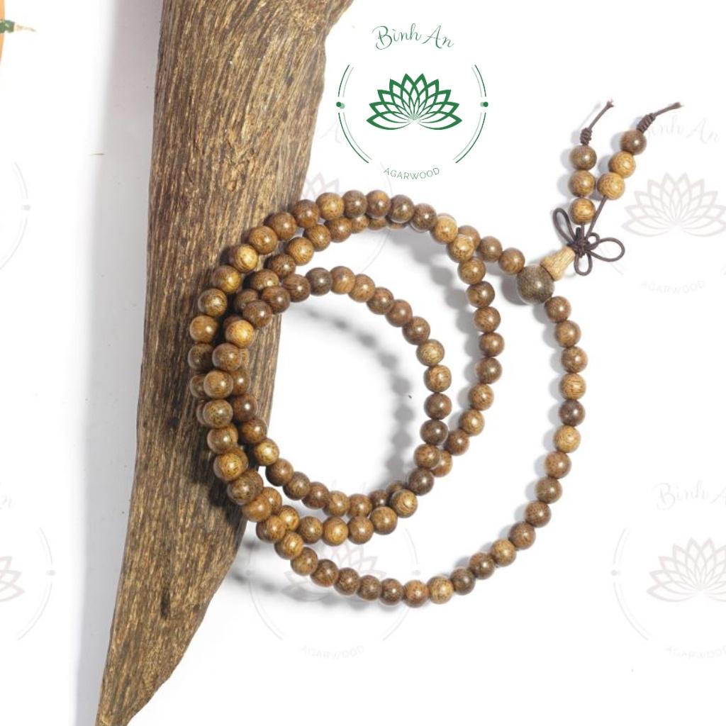 Vòng Tay Trầm Hương 108 Hạt - Chuỗi Tràng 108 Hạt 6 7 8 ly Trầm Tốc Việt - Vòng Tay Phong Thủy - Trầm Hương Tự Nhiên