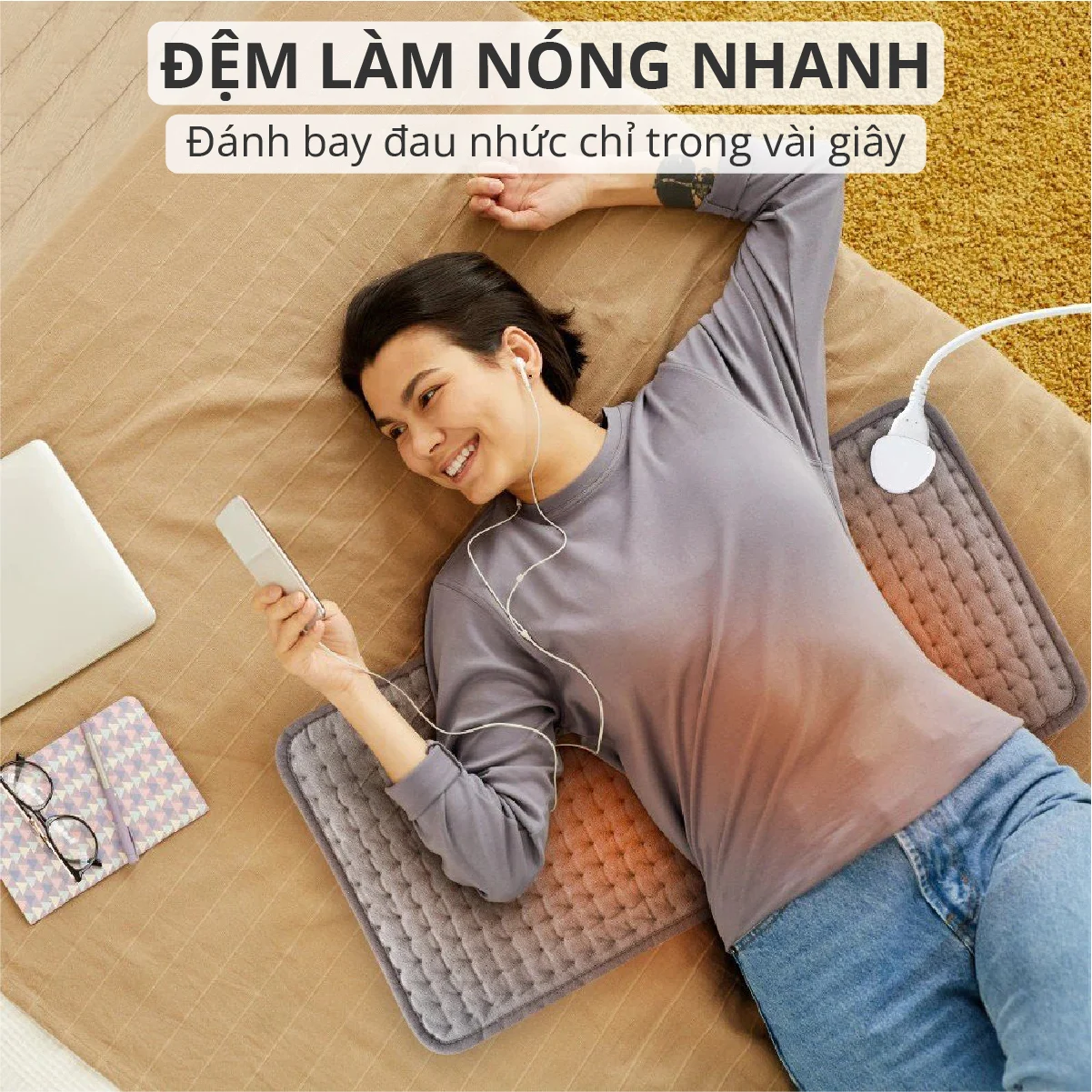 Đệm sưởi Kachi MK363 chăn điện mùa đông - Hàng chính hãng