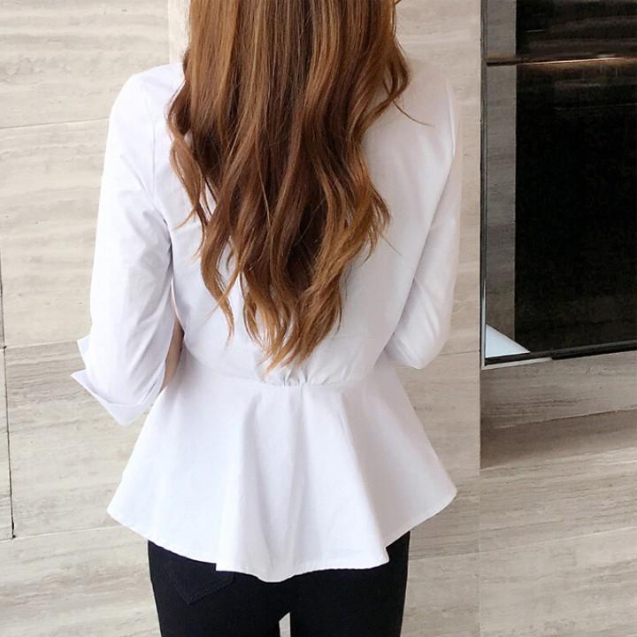 Áo sơ mi cổ lọ tay lỡ phong cách Hàn Quốc sang trọng