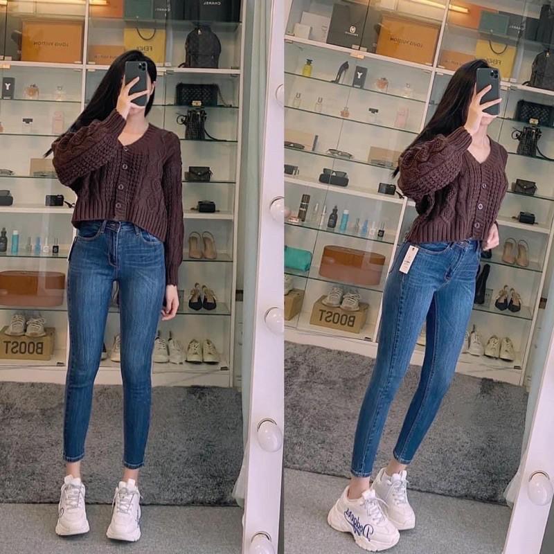 Quần Jeans Skinny 9 tấc trơn Kancan Xuất Xịn