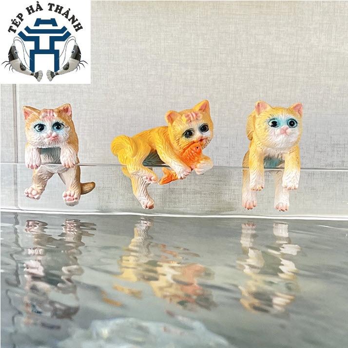 Mô Hình Tiểu Cảnh Mèo Bám Thành Trang Trí Bể Cá Cảnh, Bể Thủy Sinh