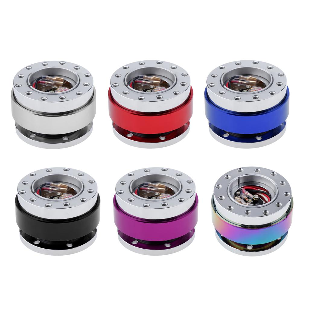 Silver Car Steering Wheel Quick Release Snap Off HUB Adapter Kit