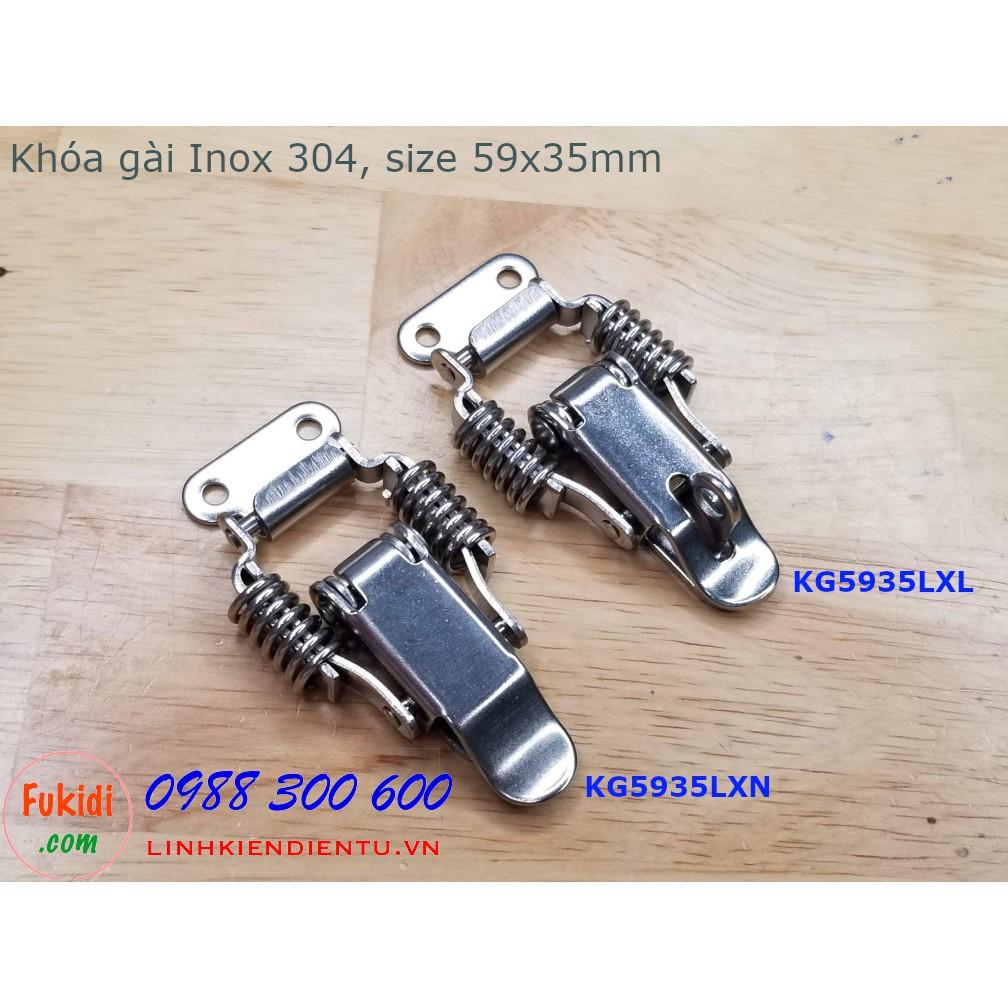 Khóa gài inox 304 có lò xo kích thước 68x35mm model KGLX68