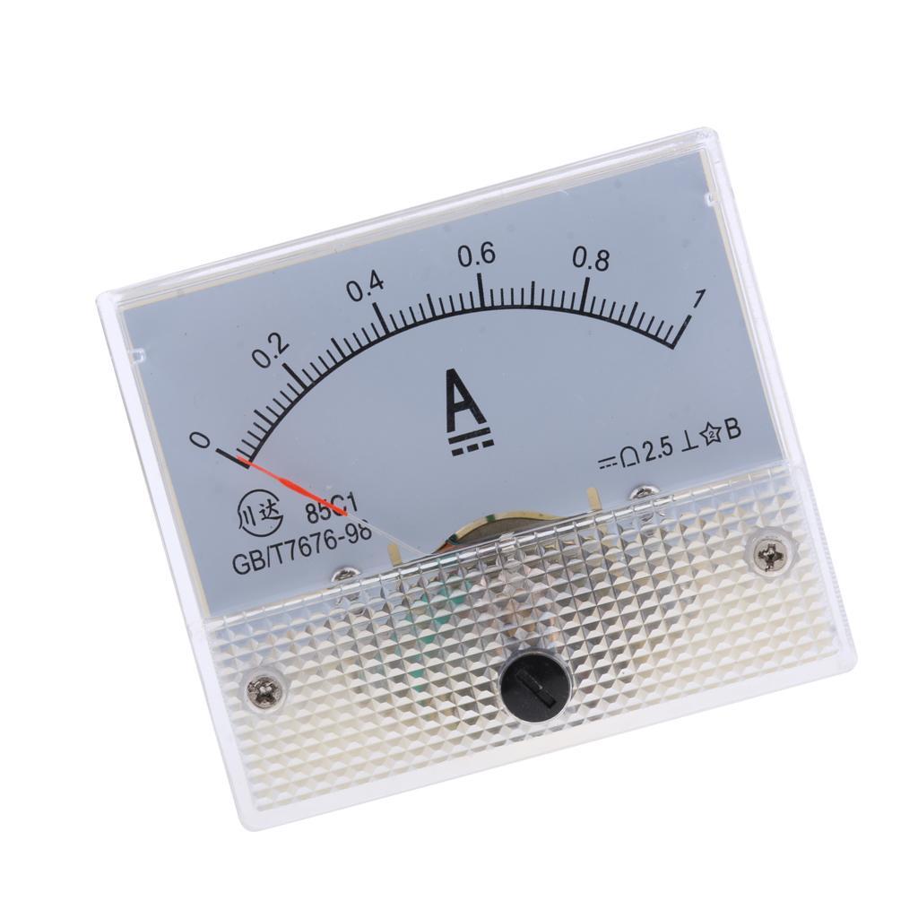2pcs 0-1A & 0-2A DC Ammeter Current Panel Meter Pointer Current Meter Gauge