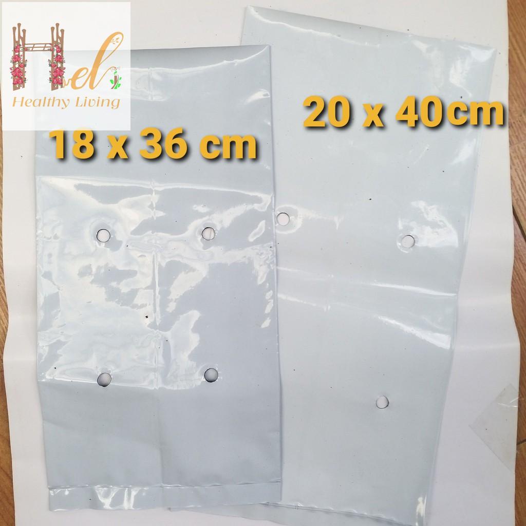 Túi Ươm Cây 2 Da, Túi Nilon Trồng Dưa Lưới, Dưa Leo, Dưa Lê, Cà Chua, Cà Rốt 20x40cm - 16 cái - 0.5Kg