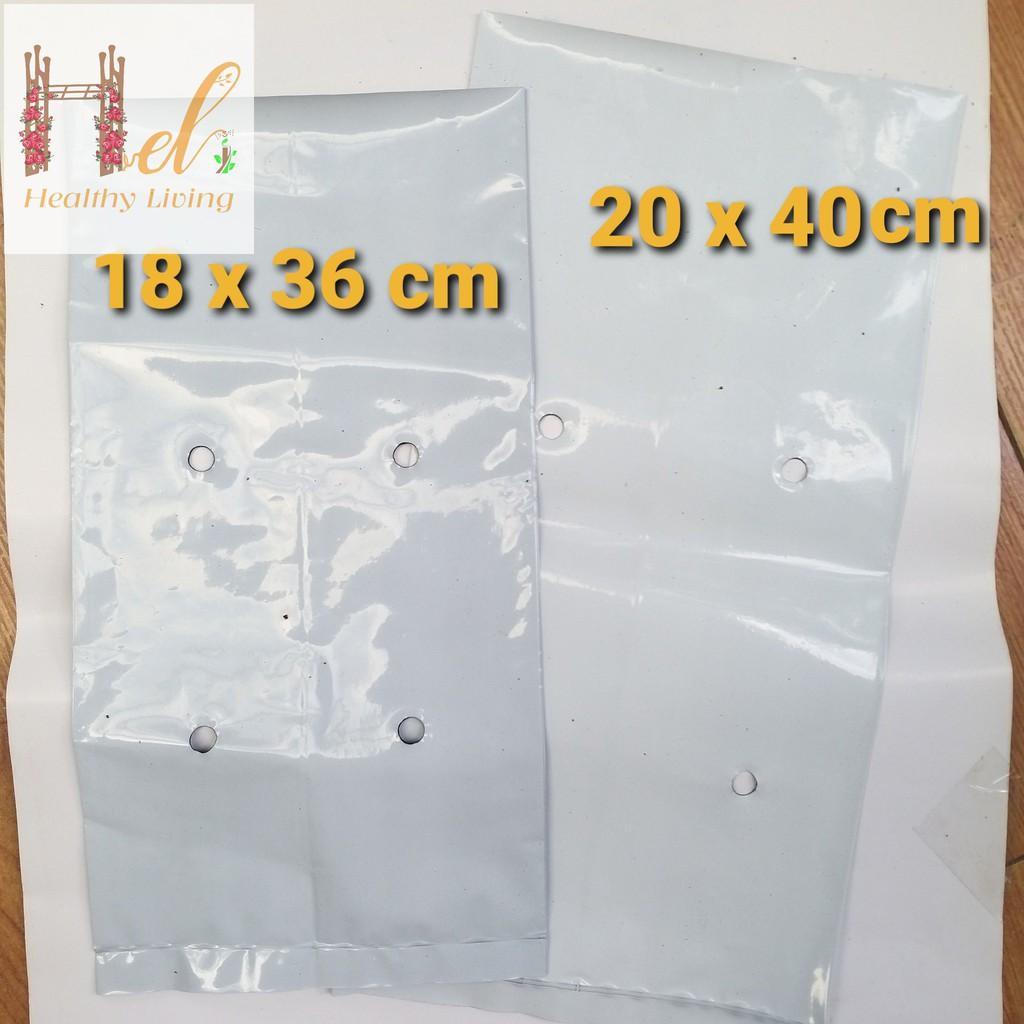 {0.5 Kg} Túi Ươm Cây 2 Da, Túi Nilon Trồng Dưa Lưới, Dưa Leo, Dưa Lê, Cà Chua, Cà Rốt 20x40cm 16 cái hoặc 18x36cm 21 cái