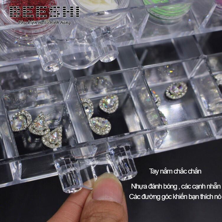 Khay đựng đá nail 5 tầng beeshi shop nail hộp đựng đá, đựng phụ kiện nail 120 ô