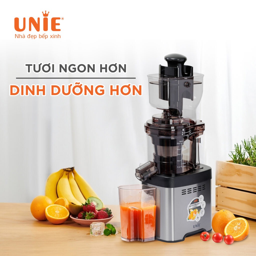 Máy Ép Chậm Unie USJAC91S, Công Suất 400W - Ép Chậm 33v/p, Vận Hành Êm Ái, Hàng Chính Hãng