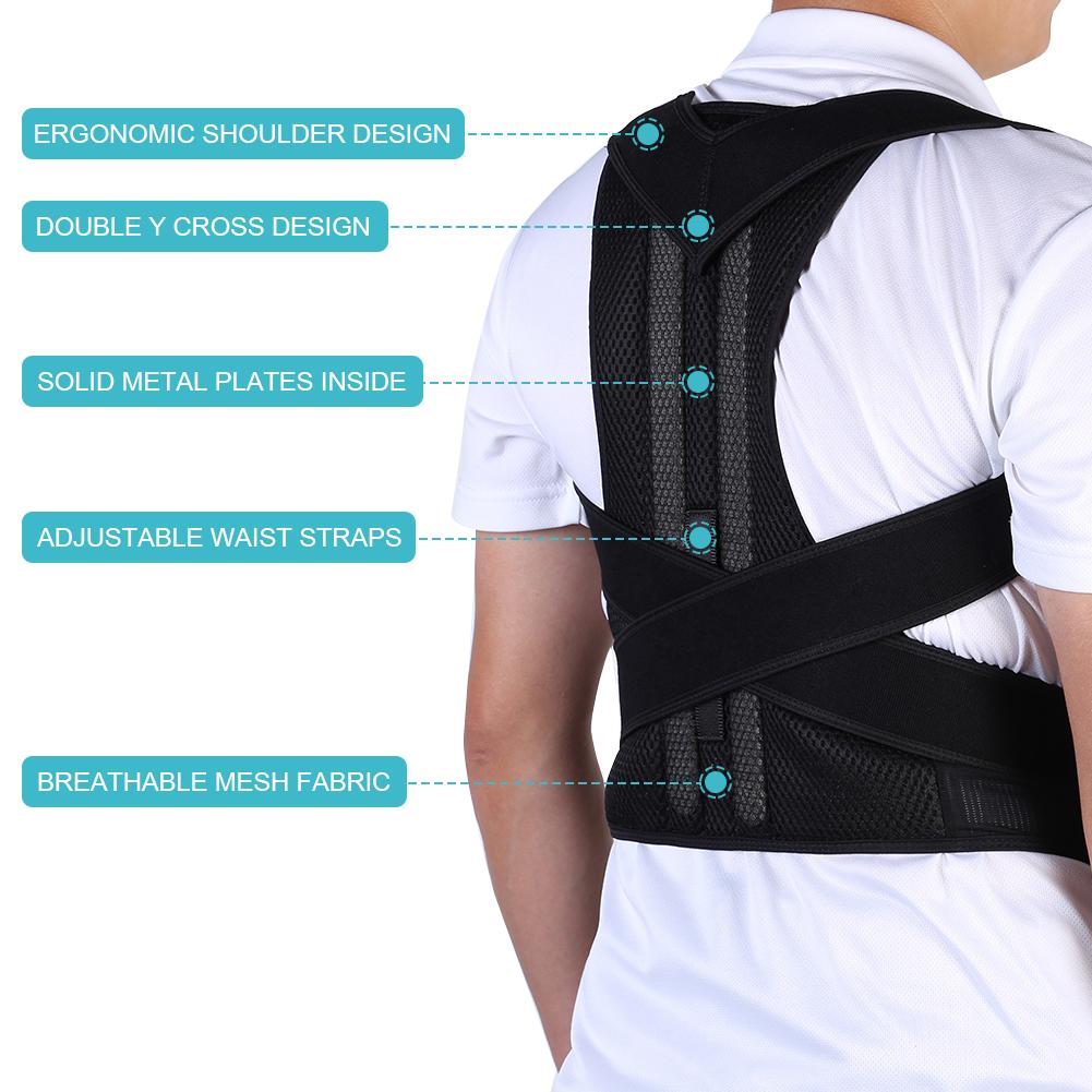 Dây đeo eo tư thế điều chỉnh vành đai tư thế chỉnh sửa lưng hỗ trợ dây đeo dây đai cột sống cho nam giới đàn ông Size: XL