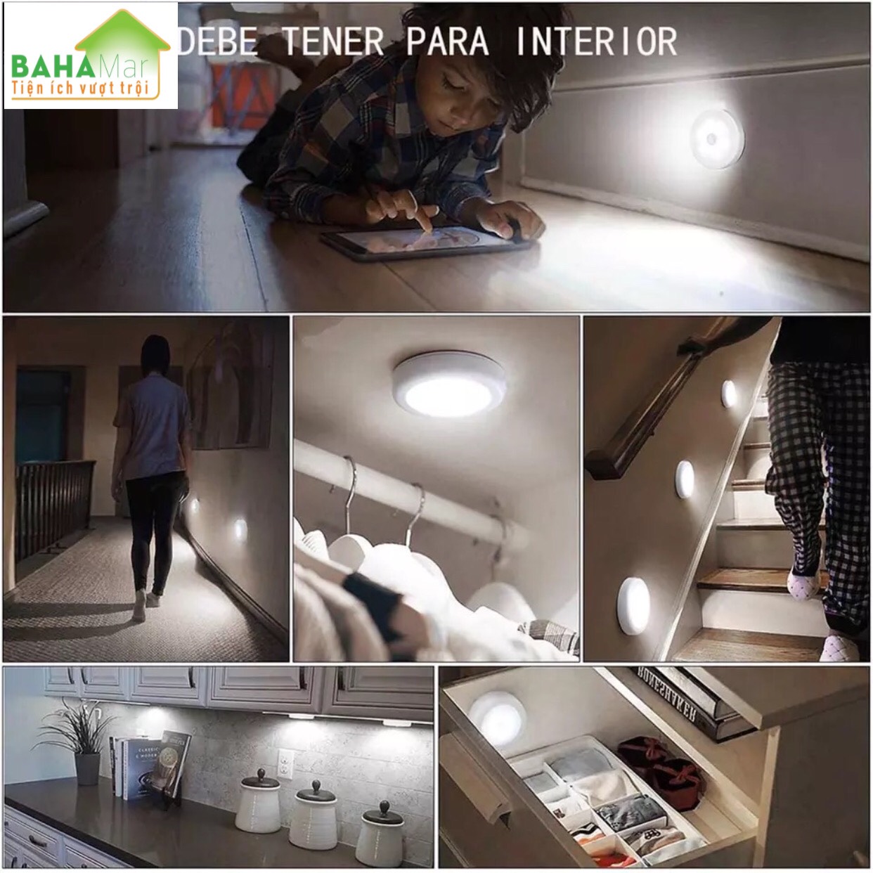 ĐÈN LED THÔNG MINH CẢM BIẾN HỒNG NGOẠI VỚI CHUYỂN ĐỘNG CƠ THỂ QUA ĐỂ BẬT SÁNG BAN ĐÊM  BAHAMAR  tự động bật sáng khi có chuyển động trong góc 120 đô