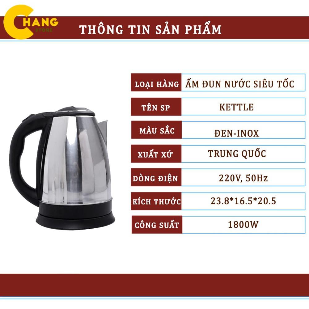 Ấm Đun Nước Siêu Tốc Inox 1,8l Sôi Nhanh, An Toàn, Tiện Lợi