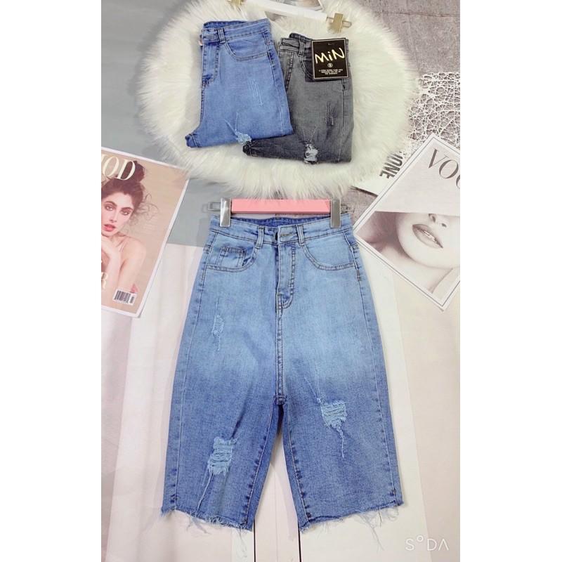 Quần jeans ngố co giãn cao cấp -T