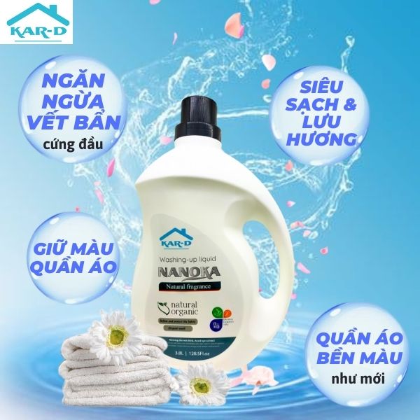 Nước giặt quần áo Nanoka 3,8L