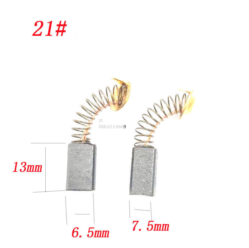 Chổi than 21 máy khoan, mài, đầm dùi 21 kích thước 13 *7.5 * 6.5mm