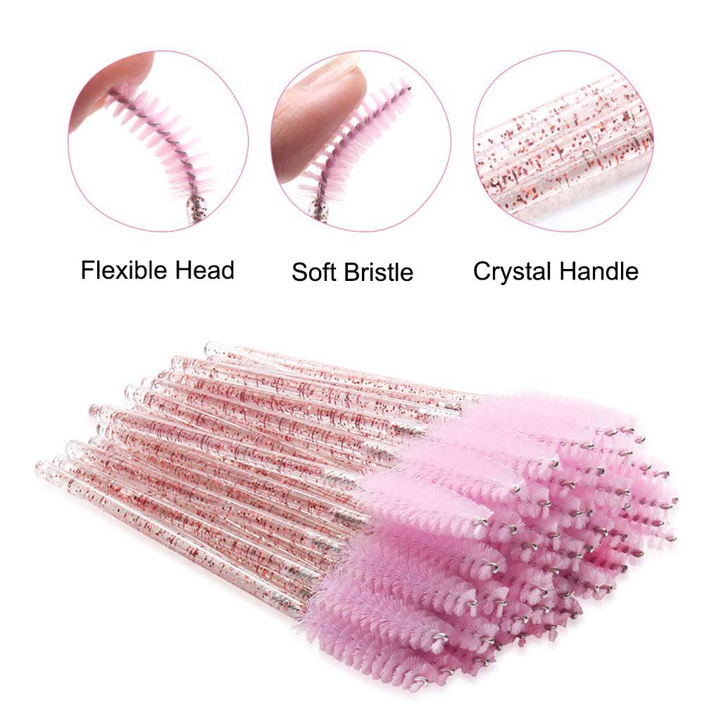 200-pack Eyelash Brush Disposable Mascara Wands Crystal Applicators