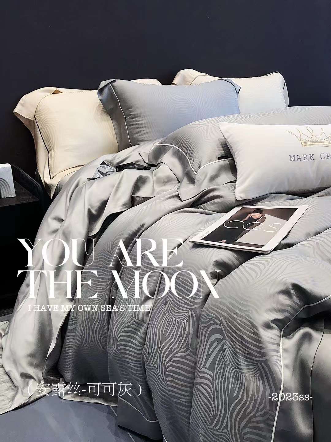 Drap Giường Tencel 100s Markcoss Bộ Chăn Ga Gối Đệm 5 Món Chăn Chần Bông Lụa Nhà Hin Home Bedding