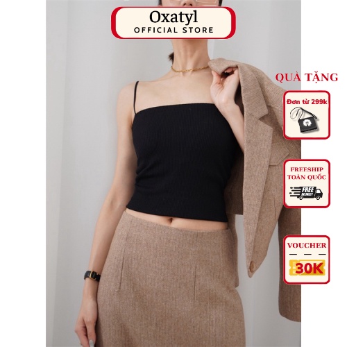 Áo 2 Dây len Tăm có mút Mặc Trong Áo Vest Chất Vải đẹp Oxatyl M120