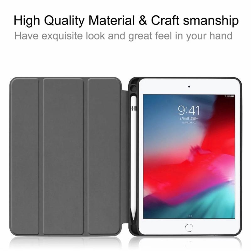 Bao da máy tính bảng nắp lật có giá đứng và ngăn đựng bút cảm ứng cho IPAD MINI 4/5