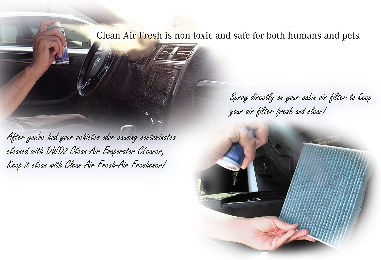 Khử mùi máy lạnh ô tô DWD2 CLEAN AIR Premium Automotive Foaming AC Evaporator Coil Cleaner &amp; Refresher ( Hàng nhập khẩu USA)