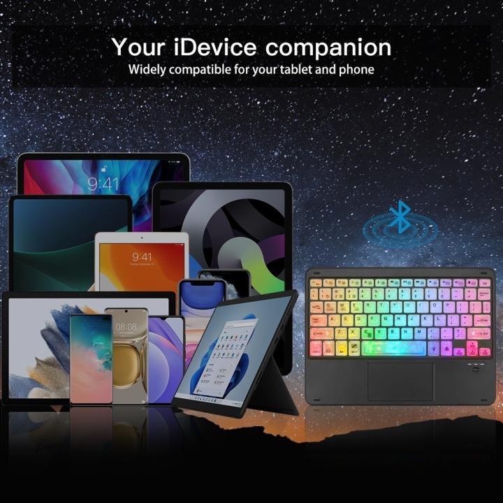 Bàn phím không dây bluetooth GOOJODOQ đèn LED RGB thích hợp cho điện thoại iPad Pro Air Xiaomi Huawei Android Windows