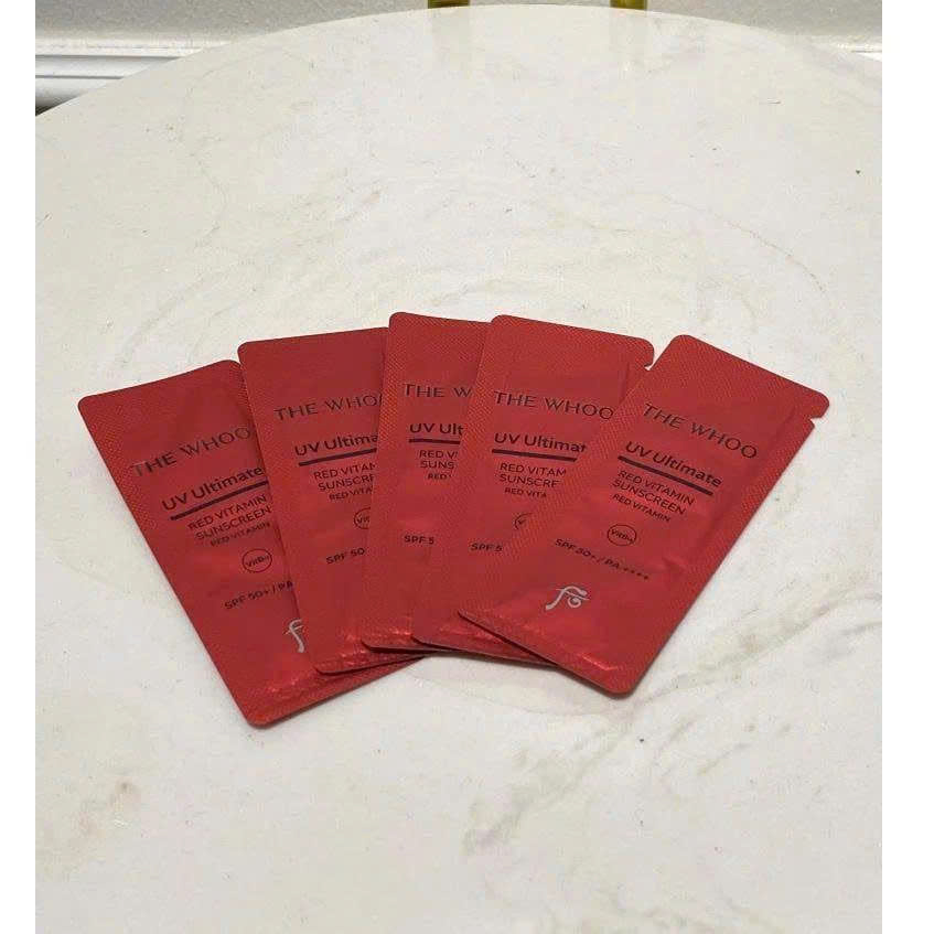 Combo 10 Gói Tinh Chất Chống Nắng Chống Lão Hóa Làm Dịu Da The Whoo UV Ultimate Red Vitamin Suncreen SPF 50+/PA++++ 1ml