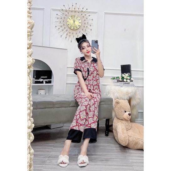 Đồ Bộ Nữ Bài, Hoa Văn, Chữ Vải Lụa Thái From Chuẩn, Mặc Nhà, Dạo Phố, Đi Chơi