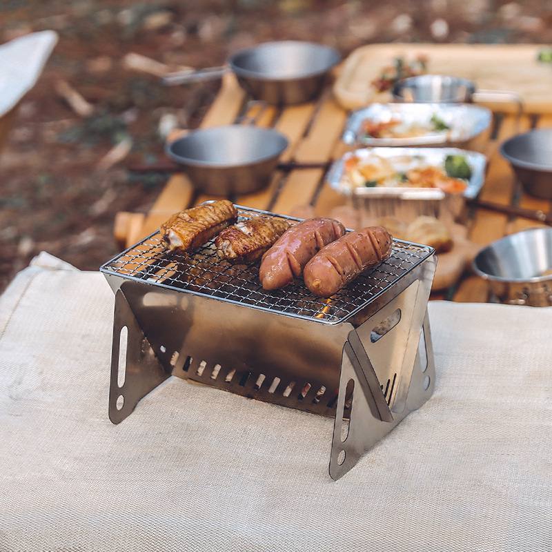 Bếp Nướng BBQ, Bếp Nướng Than Hoa Inox Siêu Đẹp, Siêu Bền, Bếp Nướng Mini, Bếp Than Mini Gấp Gọn