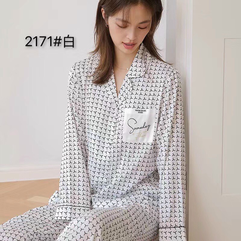 BỘ PYJAMA LỤA DÀI TAYTÚI IN CHỮ SOMEDAY