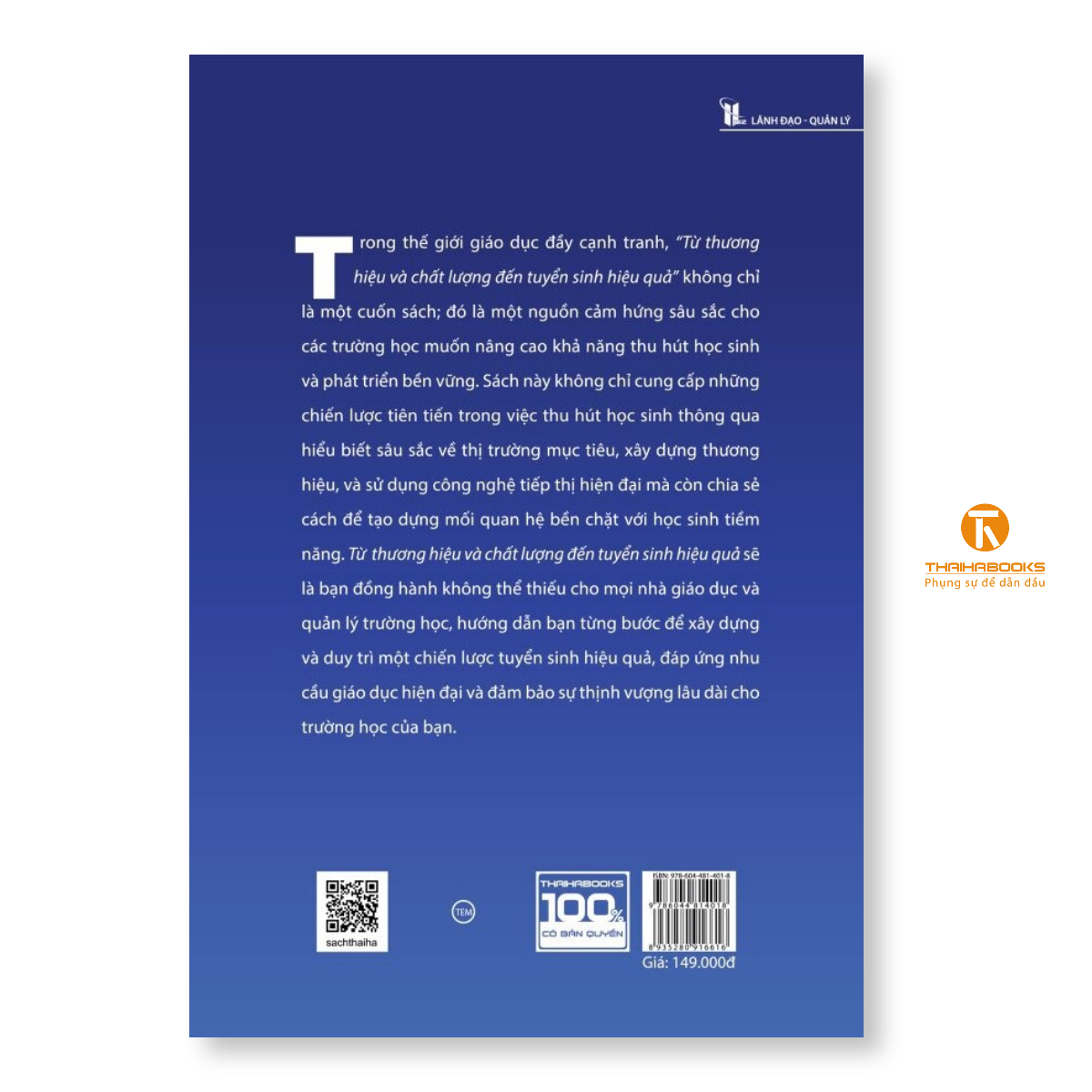 Sách - Từ thương hiệu và chất lượng đến tuyển sinh hiệu quả - Thái Hà Books