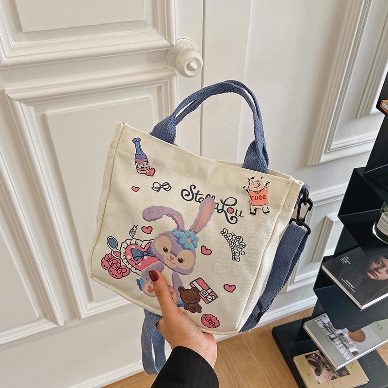 TẶNG KÈM STICK - Túi tote, túi đeo chéo vải Canvas kiểu dáng hoạt hình, ngộ nghĩnh