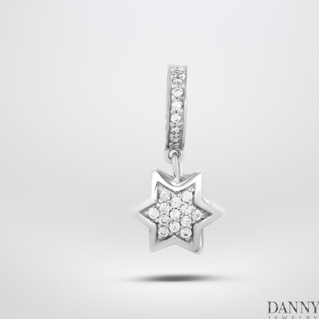 Charm Bạc 925 Danny Jewelry Biểu tượng Ngôi Sao Đính Đá CZ PK013S Xi Rhodium/Vàng hồng