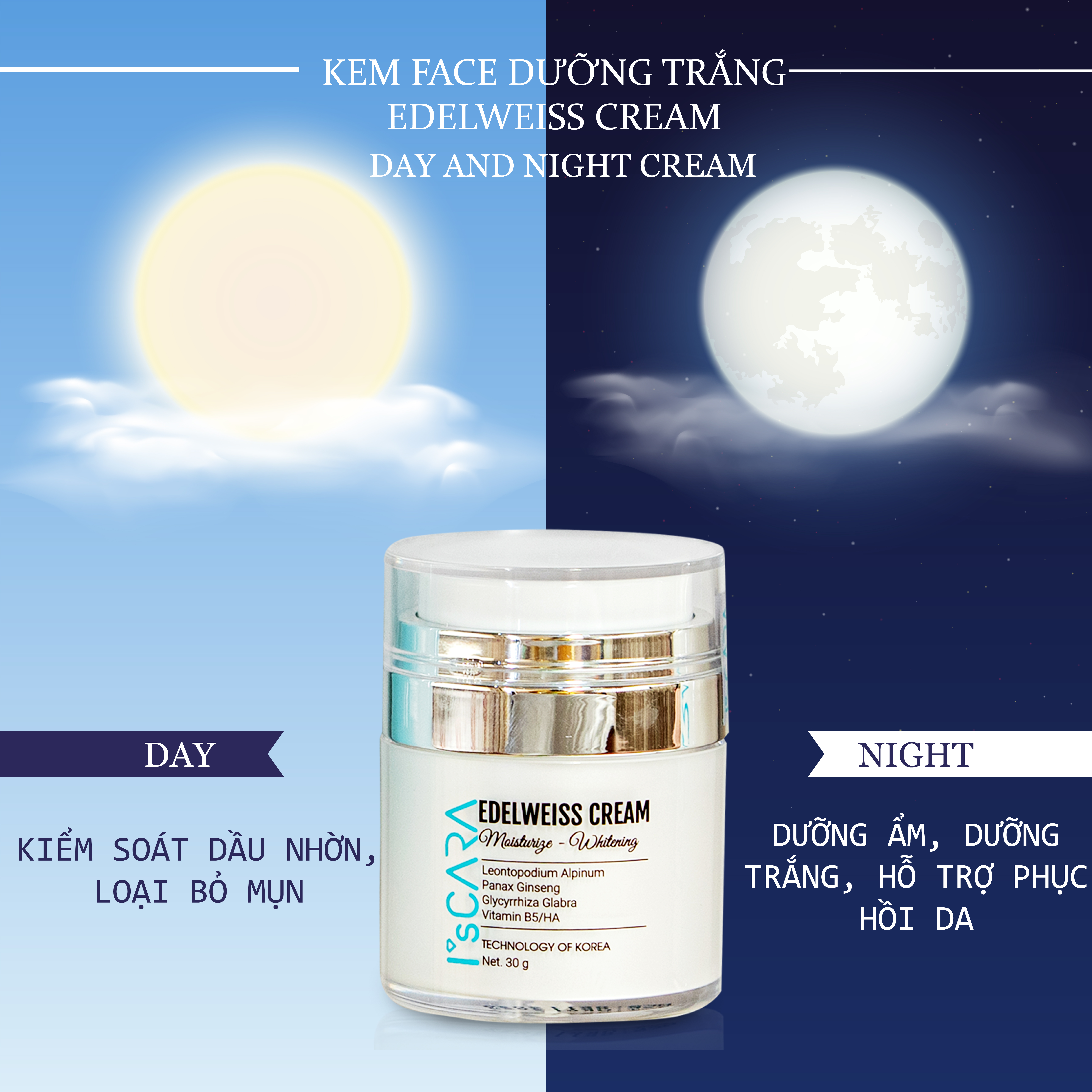 KEM FACE DƯỠNG TRẮNG I'SCARA