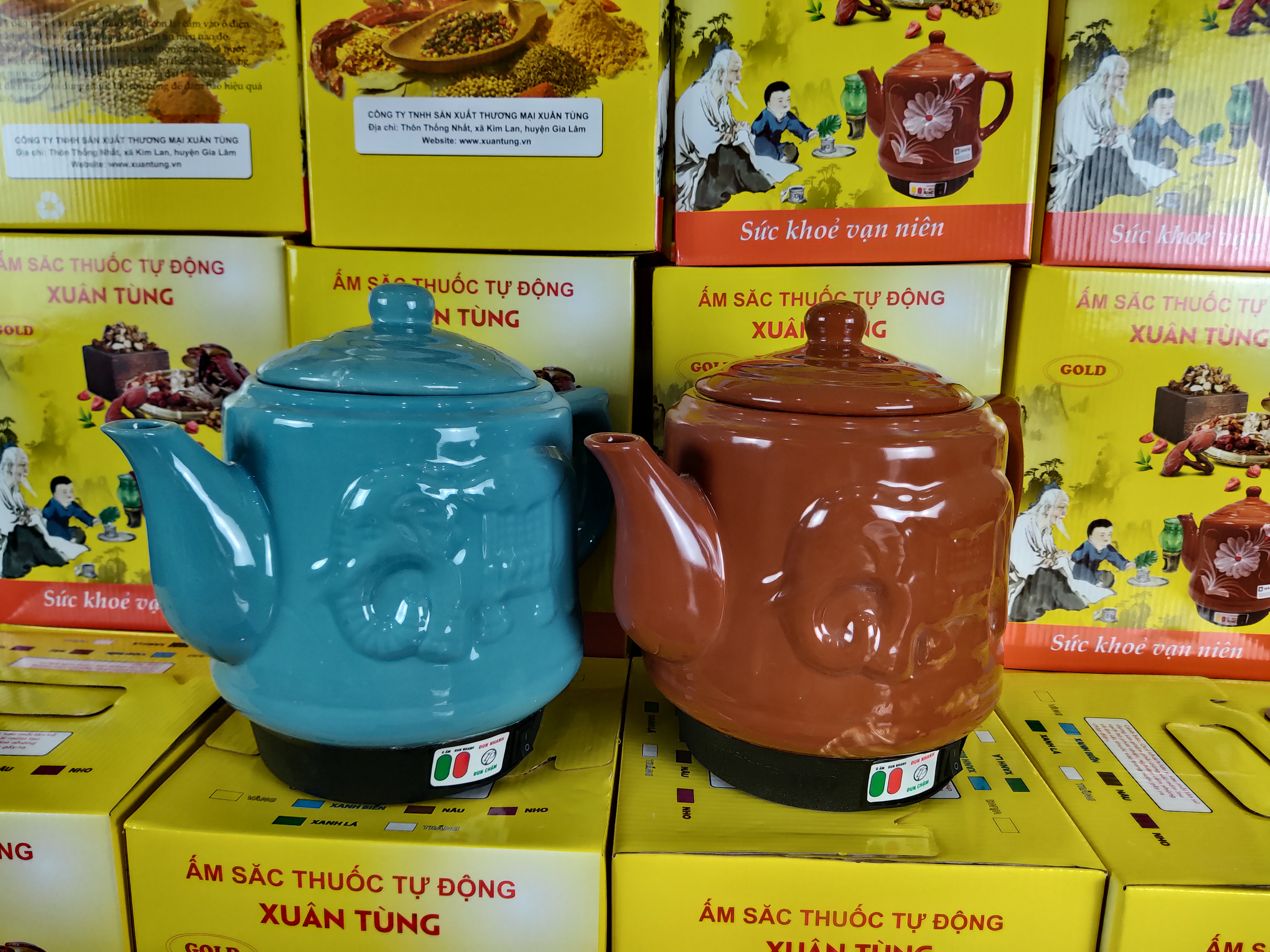 Ấm sắc thuốc bắc bằng điện tự động Xuân Tùng 2 chế độ nấu-hàng chính hãng.