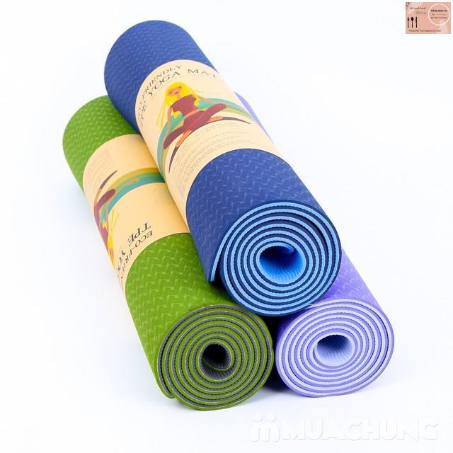 Thảm tập YOGA chống trượt chất liệu TPE an toàn và thân thiện với môi trường, Thảm tập GYM tại nhà tập thể dục chất liệu tpe 2 lớp chống trơn tuyệt đối, Thảm tập tại nhà đa năng