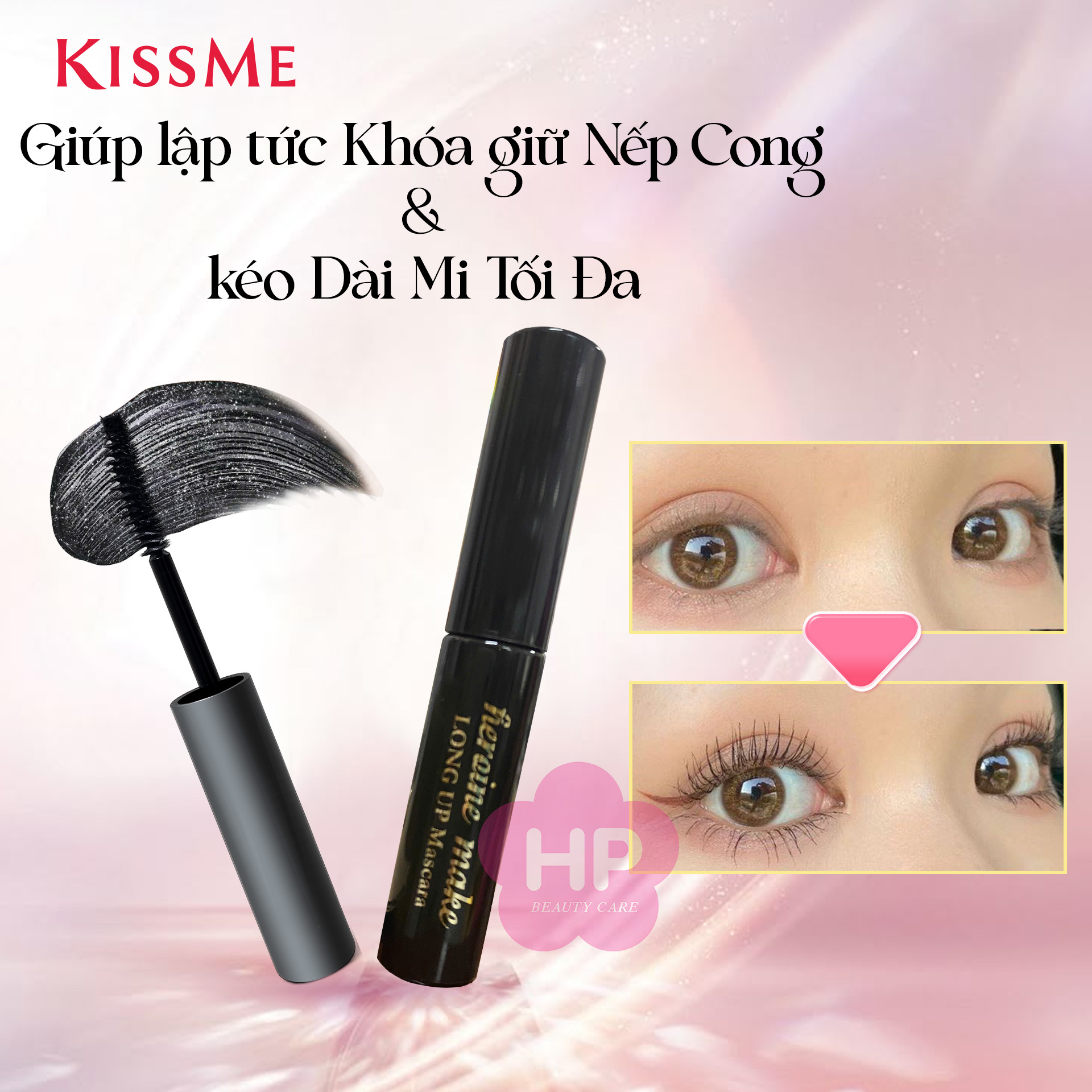 Mascara Nâng Cao Siêu Bền Trong 24h Giúp Nâng Cong Và Làm Dài Mi Tối Đa Màu Đen Tuyền Kissme Heroine Make Long Up Mascara Super Wp #01 2.7 G