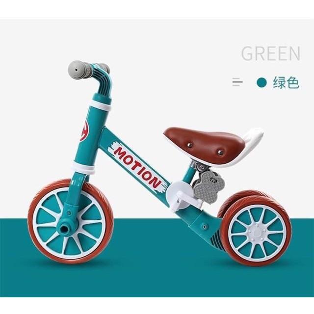 XE CHÒI CHÂN THĂNG BẰNG CHO BÉ MOTION, 2IN1 CÓ BÀN ĐẠP YÊN BẰNG DA, KHUNG XE CHẮC CHẮN