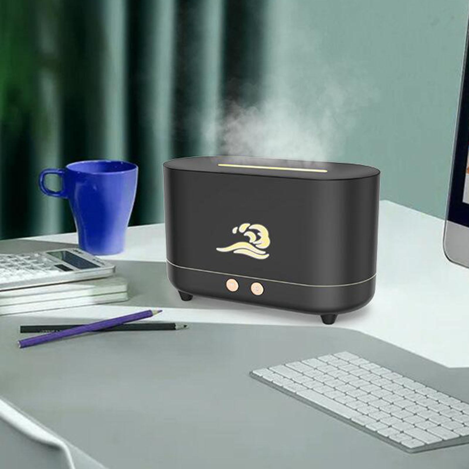 Air Humidifier USB 3D Flame Auto Shut Off Mist with Night Light