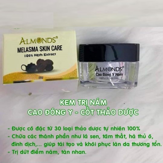 Melasma skin care- Kem dưỡng trắng da Cao đông y nám Almonds-  20g