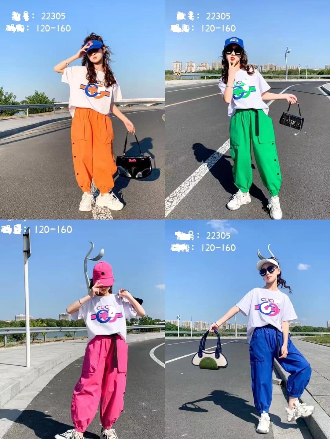 Bộ cộc tay bé gái size đại 6-14 tuổi quần dài in chữ CUCC, Đồ bộ hè cho bé vải cotton cao cấp thấm hút mồ hôI